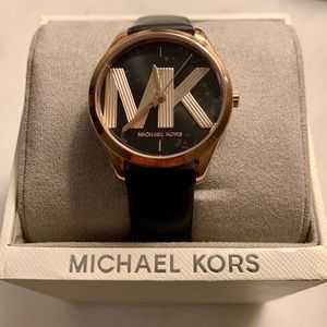 Michael Kors MK Black and Rose Gold Watch